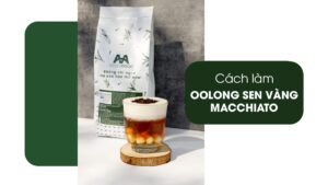 cách làm trà oolong sen vàng macchiato