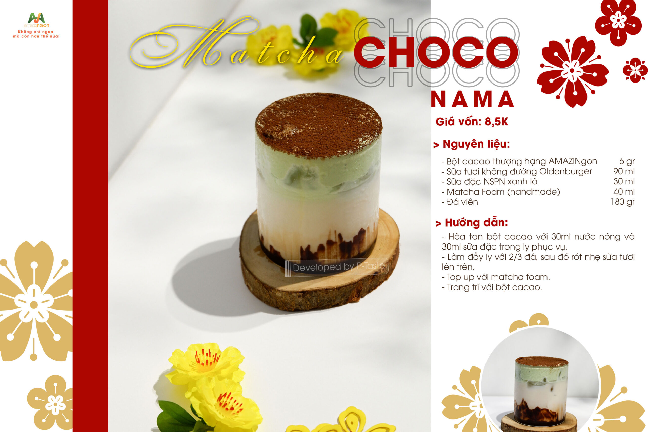 công thức đồ uống với bột cacao amazingon