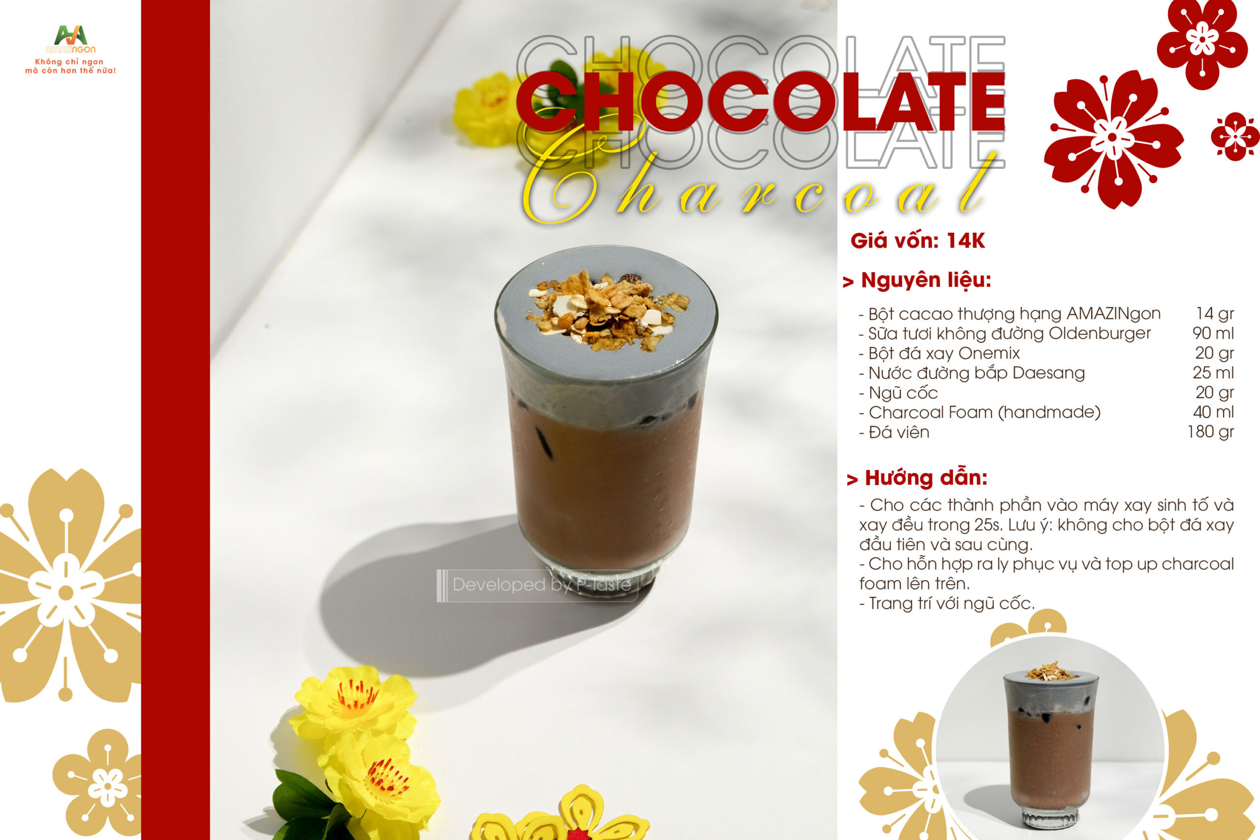 công thức đồ uống với bột cacao amazingon