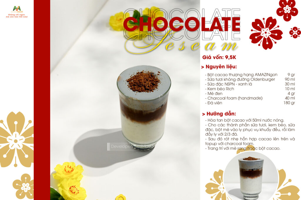 công thức đồ uống với bột cacao amazingon