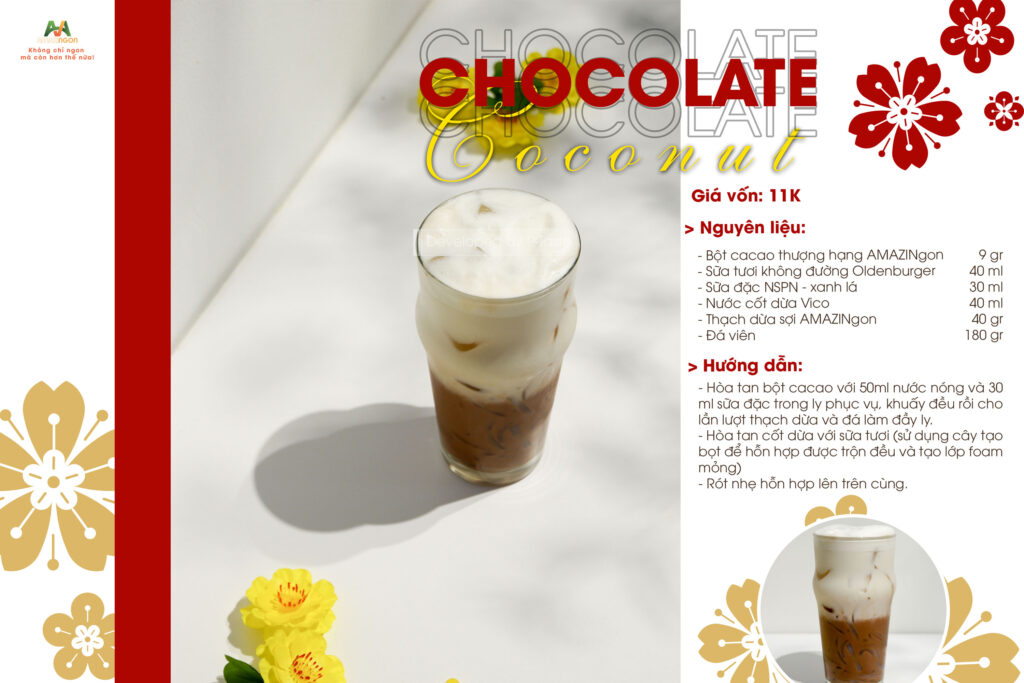 công thức đồ uống với bột cacao amazingon