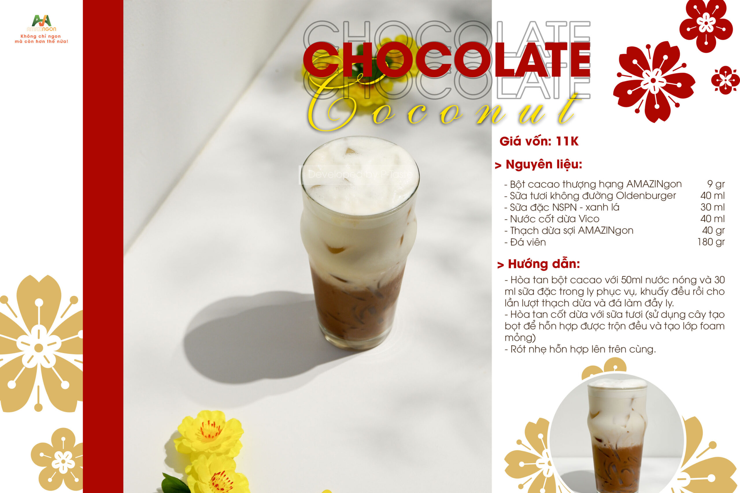 công thức đồ uống với bột cacao amazingon