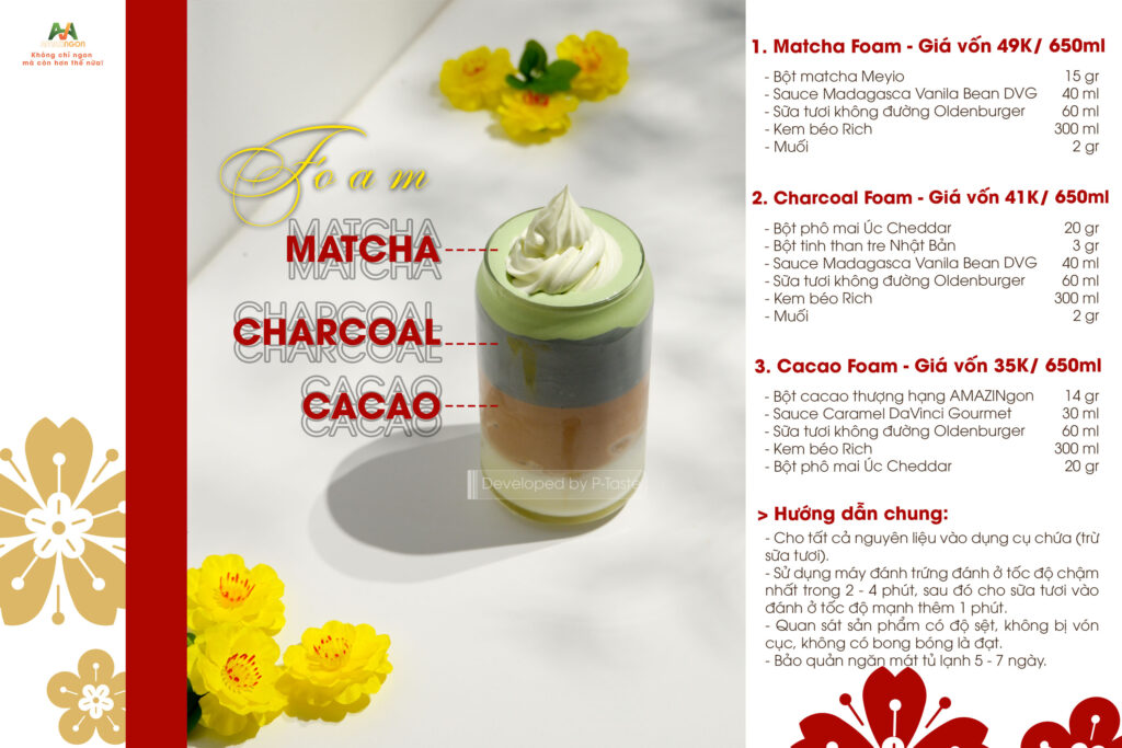 công thức đồ uống với bột cacao amazingon